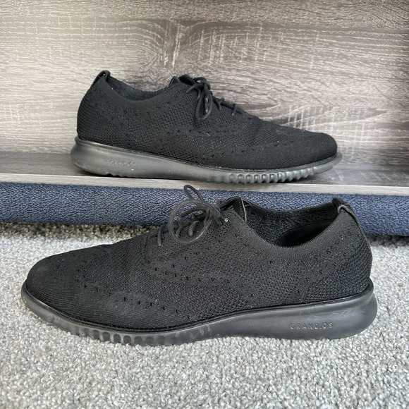 Cole Haan Men's 2.Zerogrand Laser Wingtip Oxford Black Style C28527‎ size 13 - Picture 2 of 14